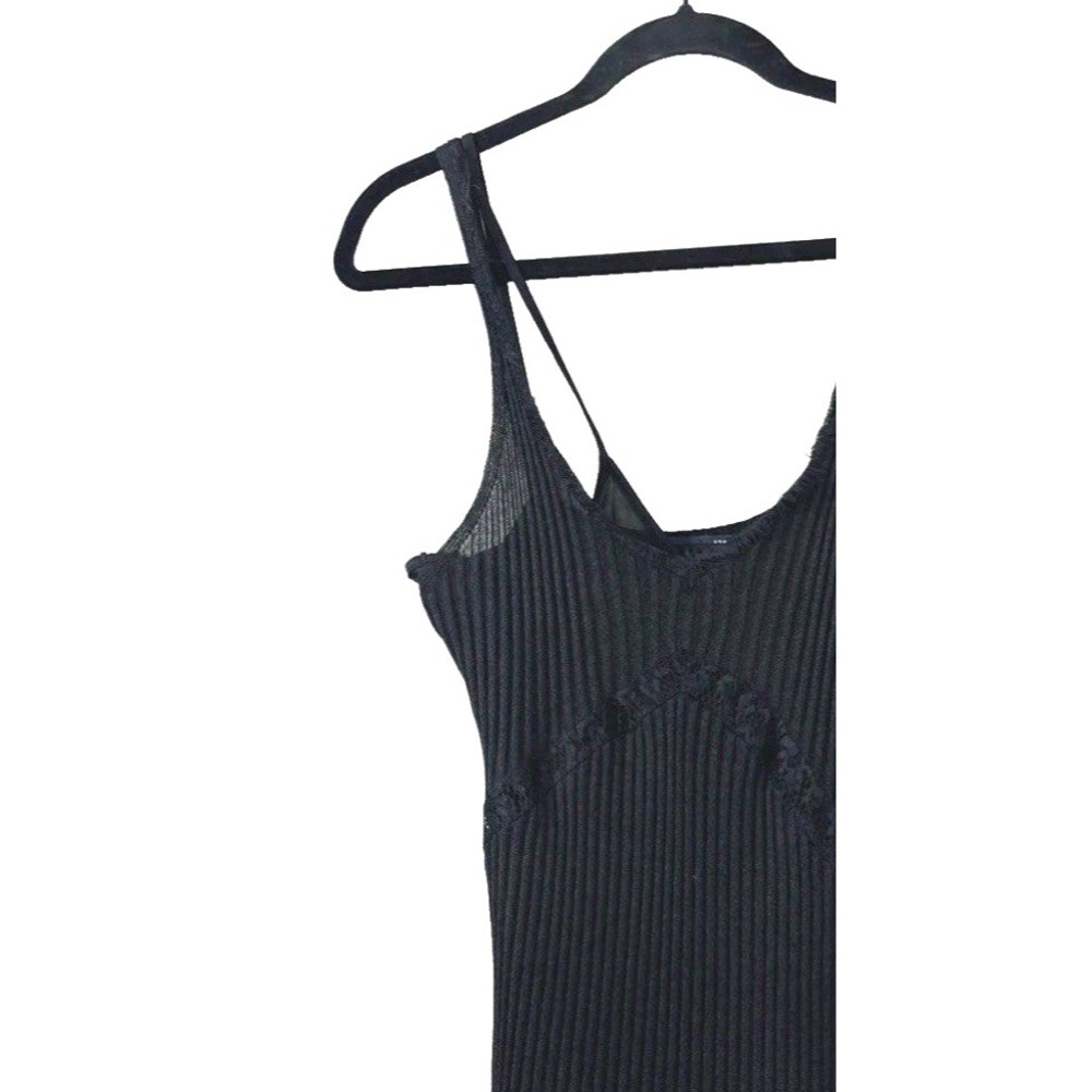 VTG Y2K Babydoll Top Zara Medium Ribbed Knit Lace Cami Italy Lined Retro 90s Fit